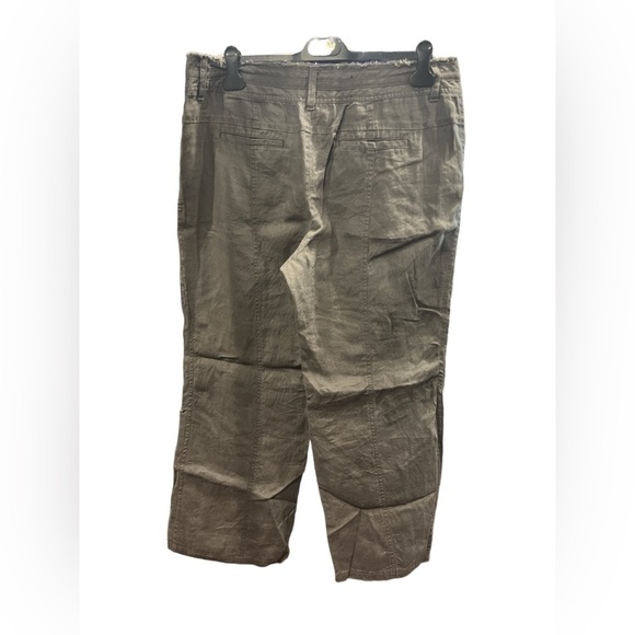 INC International Concepts Gray Linen Wide Leg Drawstring Pants Size 16 - Picture 3 of 5